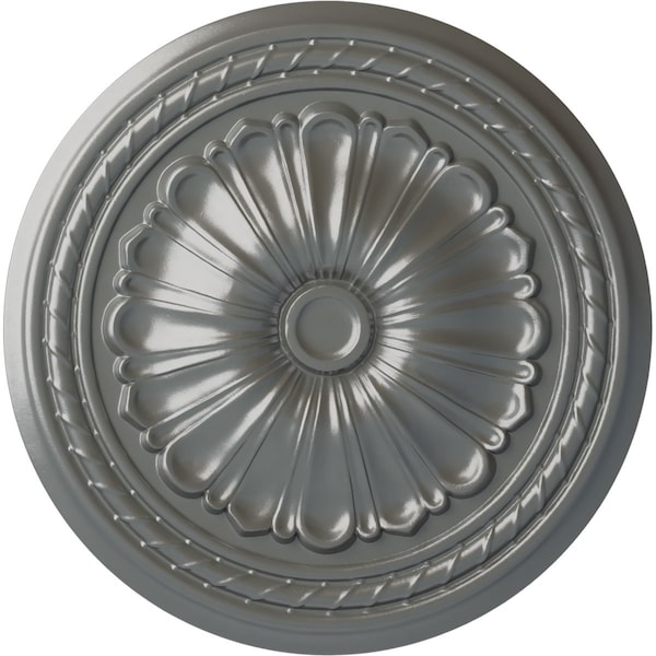 Ekena Millwork Alexa Ceiling Medallion (Fits Canopies up to 2 7/8"), Hand-Painted Silver, 20 1/2"OD x 1 7/8"P CM20ALSLS - main